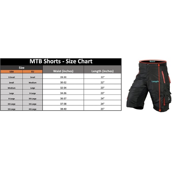 Deckra Mens Cycling Shorts MTB Mountain Biking Bike Padded Liner Shorts - Picture 5 of 5